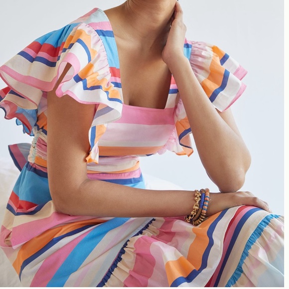 NWT Anthropologie Plenty by Tracy Reese Ruffled Maxi Dress. Size Small Petite - Picture 4 of 10